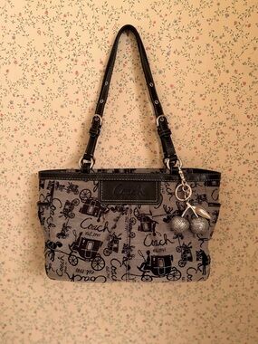 Coach Horse and Carriage Pleated East West Gallery Tote Bag